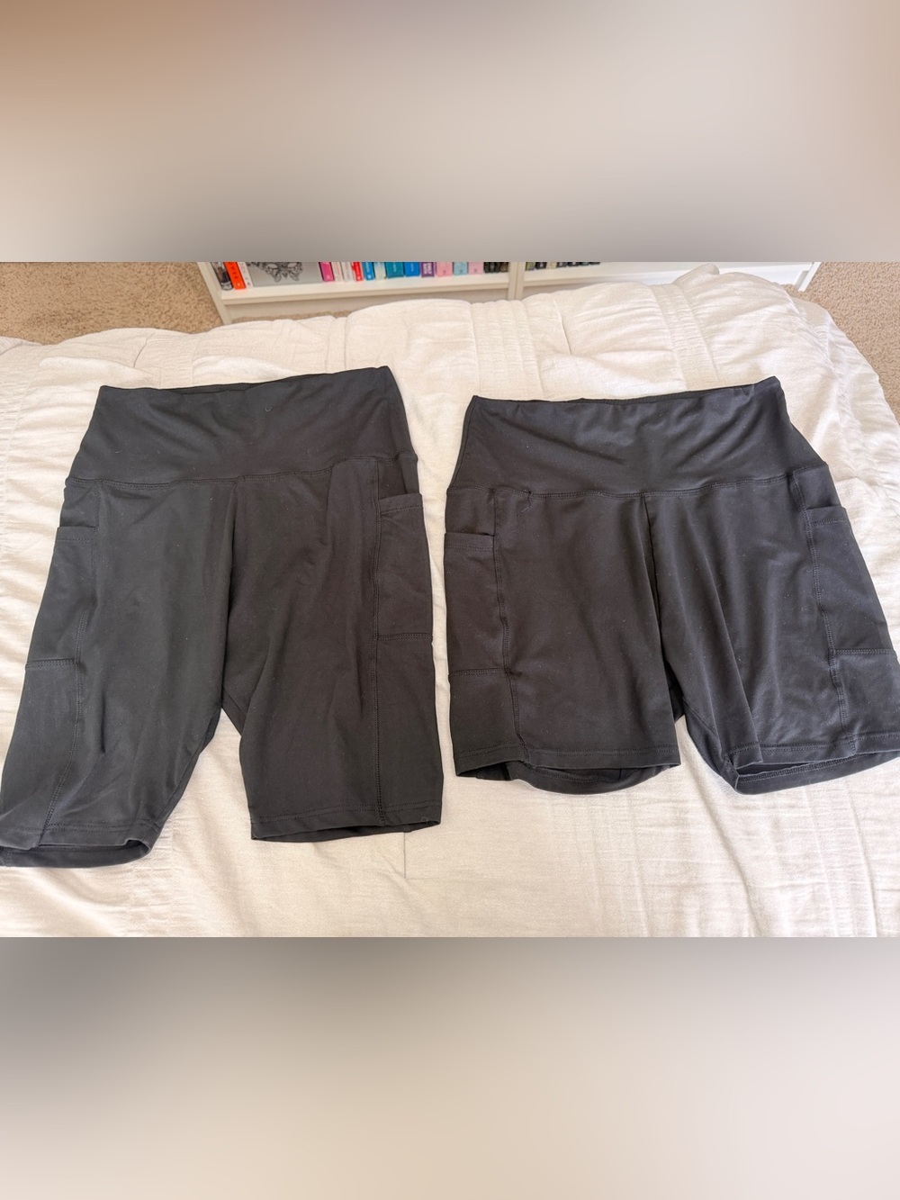 SHEIN Black High-Waist Bike Shorts with Side Pockets